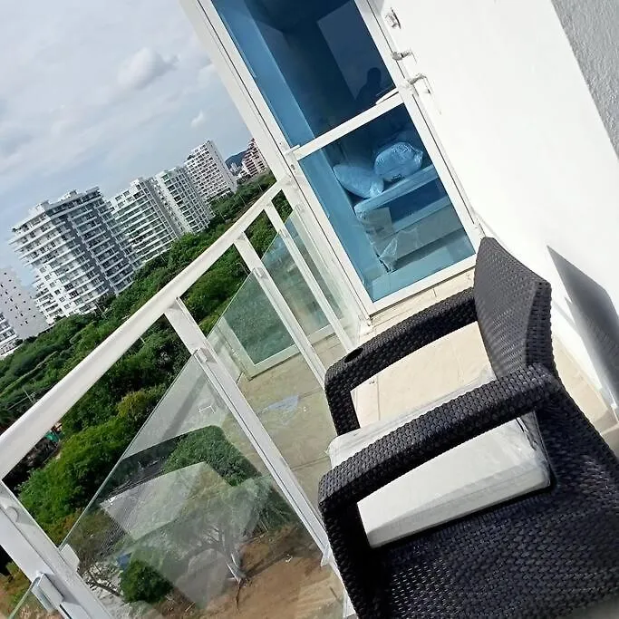 Apto Vista Mar 2 Cuadras Playa, Jaccuzi Bbq Wifi Parqueadero Y Ascensor 7 Piso Santa Marta  Apartment